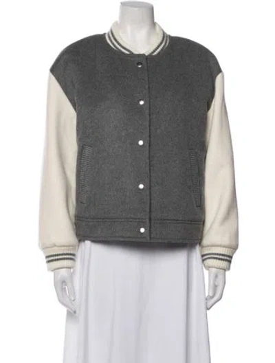 Pre-owned Xirena Wool Bomber Jacket In Grey
