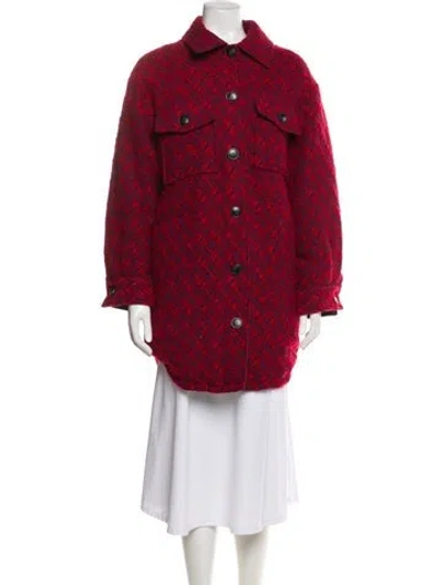 Pre-owned Xirena Wool Printed Coat In Red