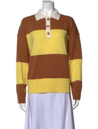 Pre-owned Xirena Wool Striped Polo In Yellow