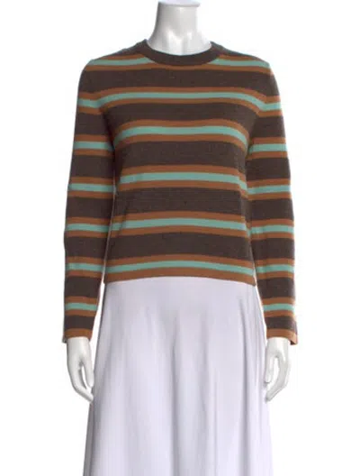 Pre-owned Xirena Wool Striped Sweater W/ Tags In Brown