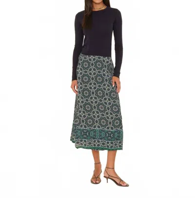 Xirena Yana Mosaic Skirt In Navy Tile In Green
