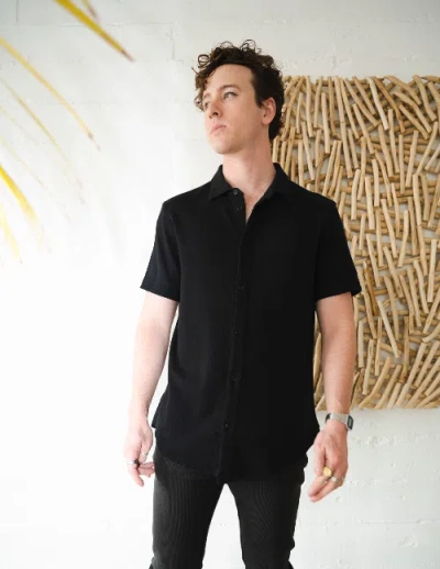 Xivi 100% Cotton Mesh Ss Button Up In Black