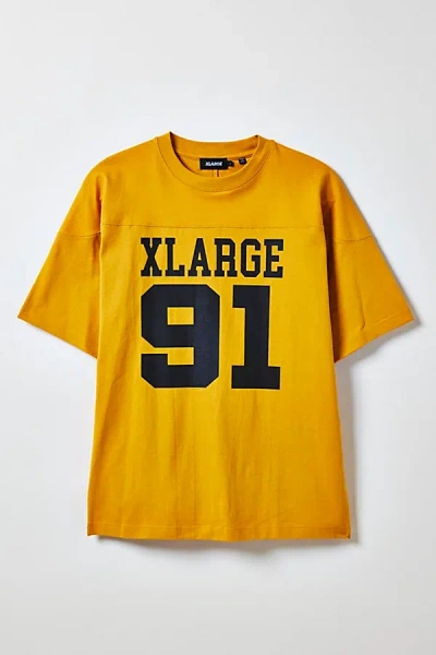 Xlarge 91 Football Jersey Tee In Yellow, Men's At Urban Outfitters