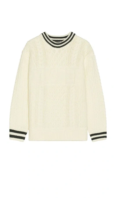 Xlarge Cable Crewneck Knit Sweater In White