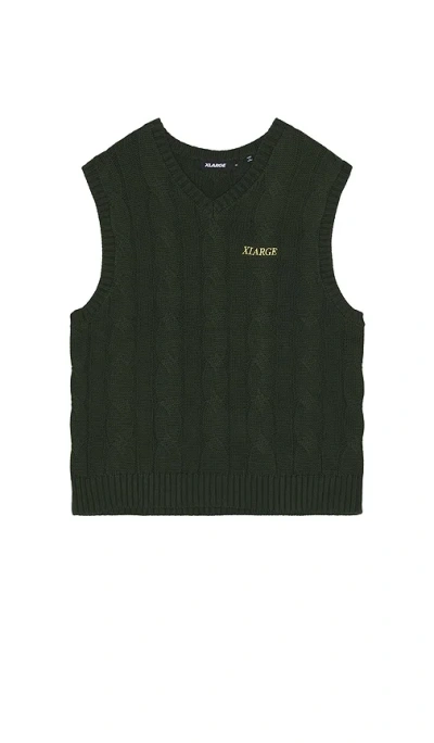 Xlarge Cable Knit Vest In 그린