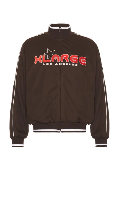 Xlarge Embroidered Logo Piping Track Jacket In 브라운