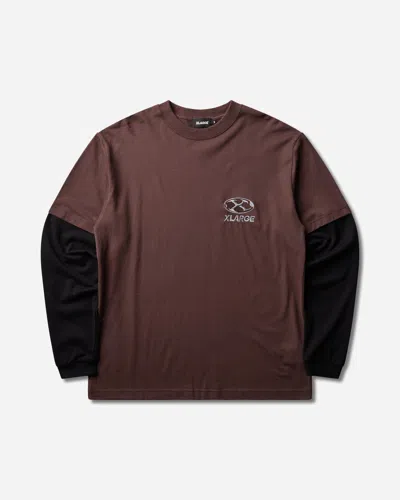 Xlarge Men S Vortex Double Sleeve T-shirt In Brown