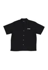 Xlarge Men's Short Sleeve Drawing Og Open Collar S/s Shirt Black