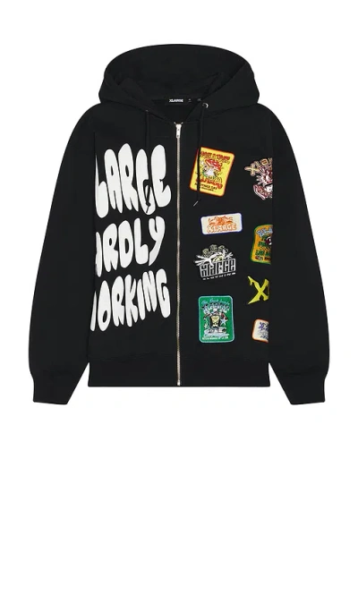 Xlarge Multi Logo Zip Up Hoodie In Black