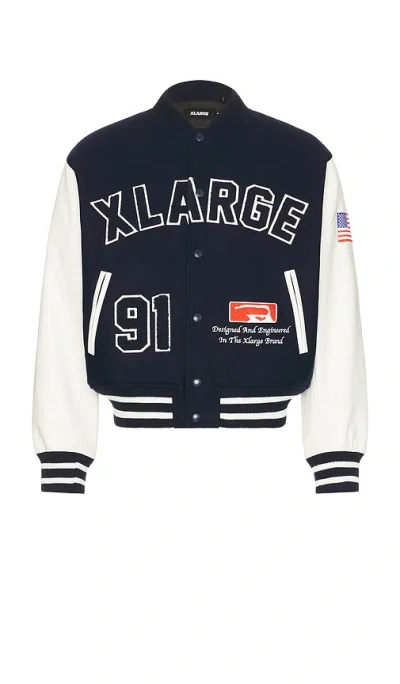 Xlarge Og Logo Varsity Jacket In Navy,white