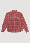 Xlarge Patch Logo Plaid L/s Shirt In Red