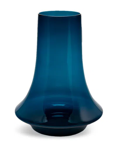 Xlboom Large Spinn Glass Vase (31cm X 24cm) In Blue