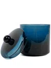 Xlboom Medium Mika Glass Container (10cm X 16cm) In Blue