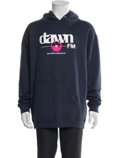 Pre-owned X'o - The Weeknd Graphic Print Crew Neck Hoodie In Blue