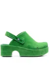 Xocoi Slingback Platform Mules In Green