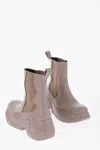 Xocoi Mid Rubber Ankle Boots In Beige