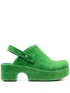Xocoi Slingback Platform Mules In Green