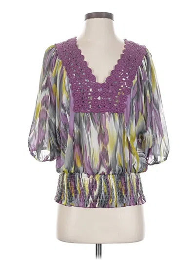 Pre-owned Xoxo 3/4 Sleeve Blouse In Purple
