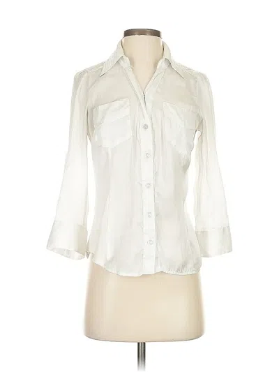 Pre-owned Xoxo 3/4 Sleeve Button Down Shirt In White