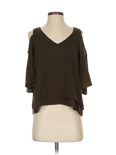 Pre-owned Xoxo 3/4 Sleeve Top Brown Cold Shoulder Neckline Tops