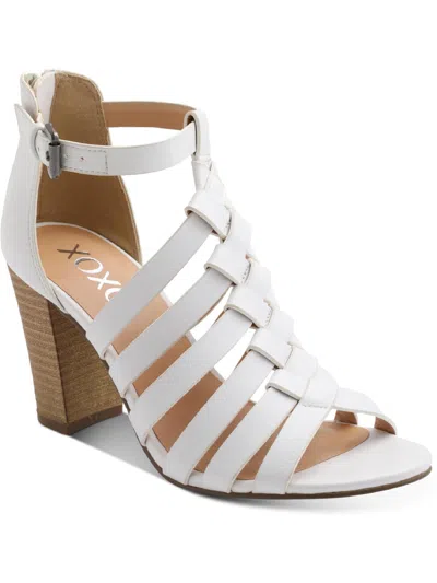 Xoxo Baxter Womens Faux Leather Strappy Heels In White
