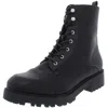 Xoxo Elmhurst Womens Faux Leather Lug Soul Combat Boots In Black