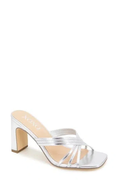 Xoxo Fanny Crossover Strap Slide Sandal In Silver