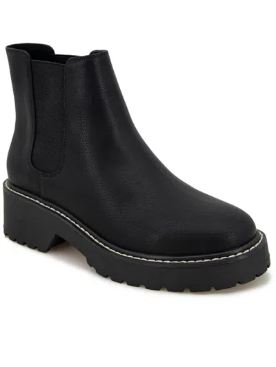Xoxo Glo 2 Womens Leather Round Toe Chelsea Boots In Black