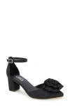 Xoxo Kacee Rose Ankle Strap Pump In Black Lurex