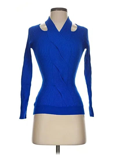Pre-owned Xoxo Long Sleeve Top Blue Keyhole Neckline Tops