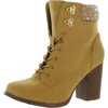 Xoxo Maddie Womens Faux Leather Lace-up Booties In Multi