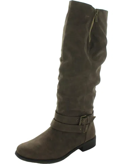 Xoxo Mayne Womens Faux Leather Mid-calf Boots In Brown