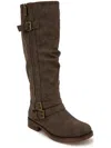 XOXO MERTLE WOMENS ROUND TOE ZIPPER ON DS MID-CALF BOOTS