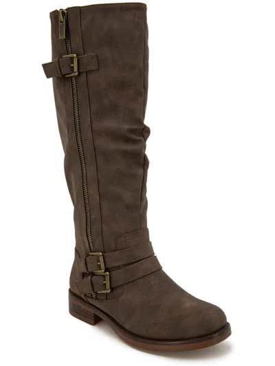 Xoxo Mertle Womens Round Toe Zipper On Ds Mid-calf Boots In Brown