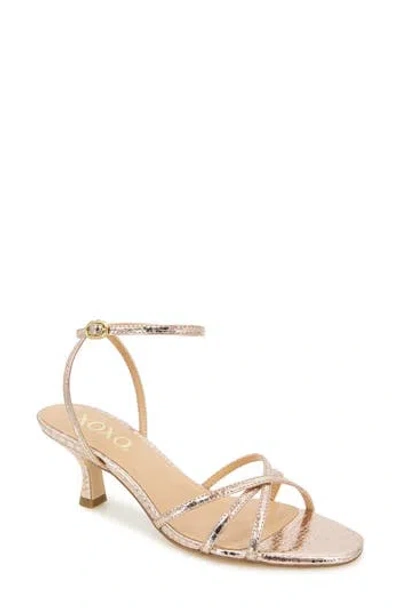 Xoxo Nicole Kitten Heel Sandal In Platino Snake