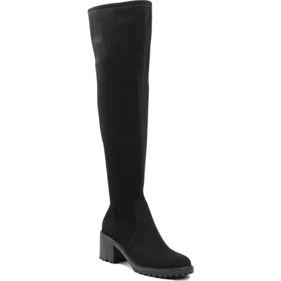 Xoxo Ranielle Womens Suede Pull-on Over-the-knee Boots In Black