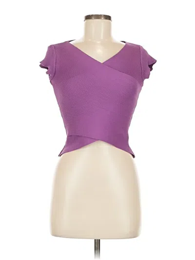 Pre-owned Xoxo Short Sleeve Top Purple Sweetheart Neckline Tops