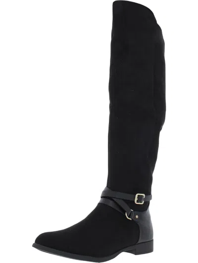 Xoxo Thames Womens Padded Insole Tall Over-the-knee Boots In Black