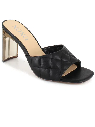 Xoxo Vally Womens Faux Leather Open Toe Block Heel In Black