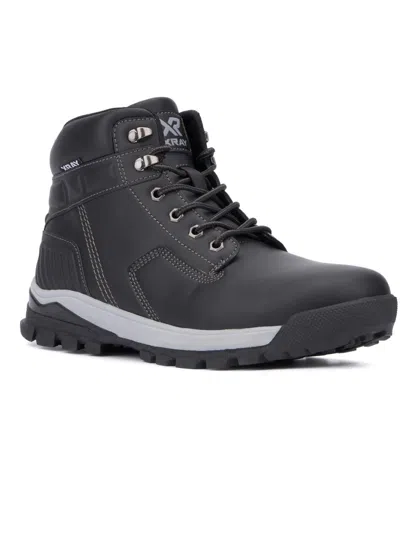 X-ray Andy Mens Faux Leather Textured Hiking Boots In Black