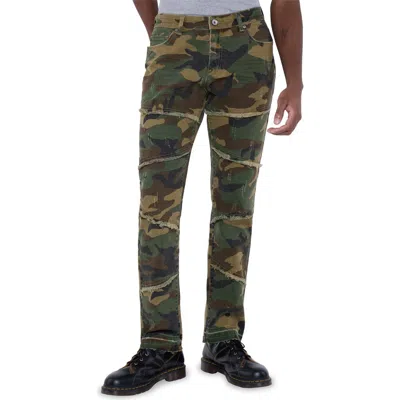 X-ray Xray Camo Print Fringed Skinny Jeans