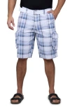 X-ray Xray Cargo Shorts In Plaid Blue/white