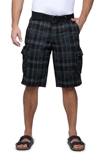 X-ray Xray Cargo Shorts In Plaid Charcoal