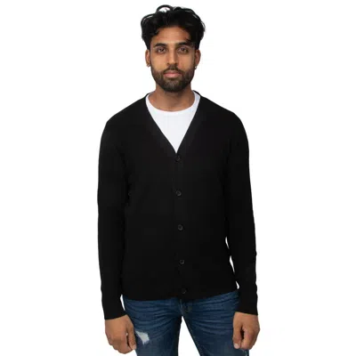 X-ray Classic V-neck Cardigan Button Down Sweater In Black