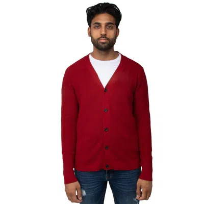 X-ray Classic V-neck Cardigan Button Down Sweater In Red