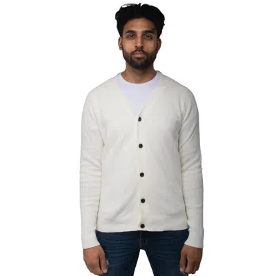 X-ray Classic V-neck Cardigan Button Down Sweater In White