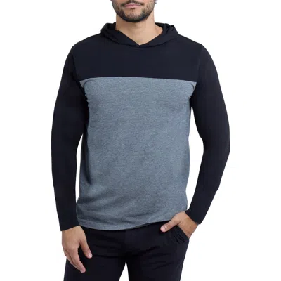 X-ray Xray Colorblock Hooded Sweatshirt In Black/heather Charcoal