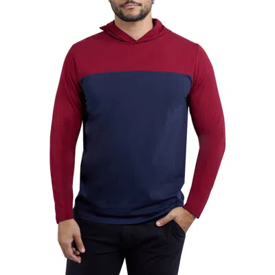 X-ray Xray Colorblock Hooded Sweatshirt In Burgundy/navy
