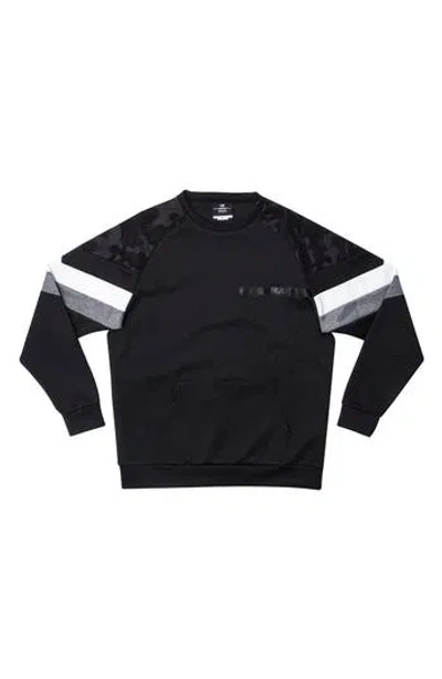 X-ray Xray Colorblock Pullover Crewneck Sweatshirt In Black/camo/heather Grey
