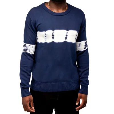 X-ray Crewneck Tie Dye Fashion Sweater In Blue
